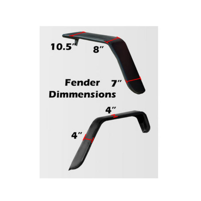 DV8 Offroad 2007-2018 Jeep Wrangler JK JKU Wide Fender Flares Front and Rear Model FENDB-02