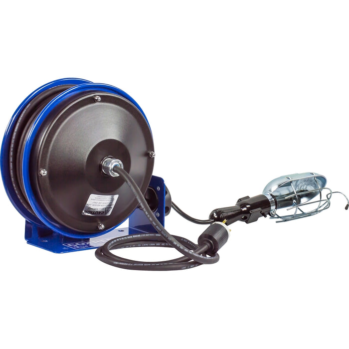 Coxreels PC10 Series Compact Spring Driven Cord Reel Incandescent Caged Light 16 GA x 30 ft. - Cord Included Model PC10-3016-E