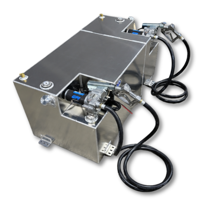 Boyd Welding 100 Gallon 70/30 Split Fuel Transfer Tank System Aluminum With Dual 15 GPM Pumps Model 13029
