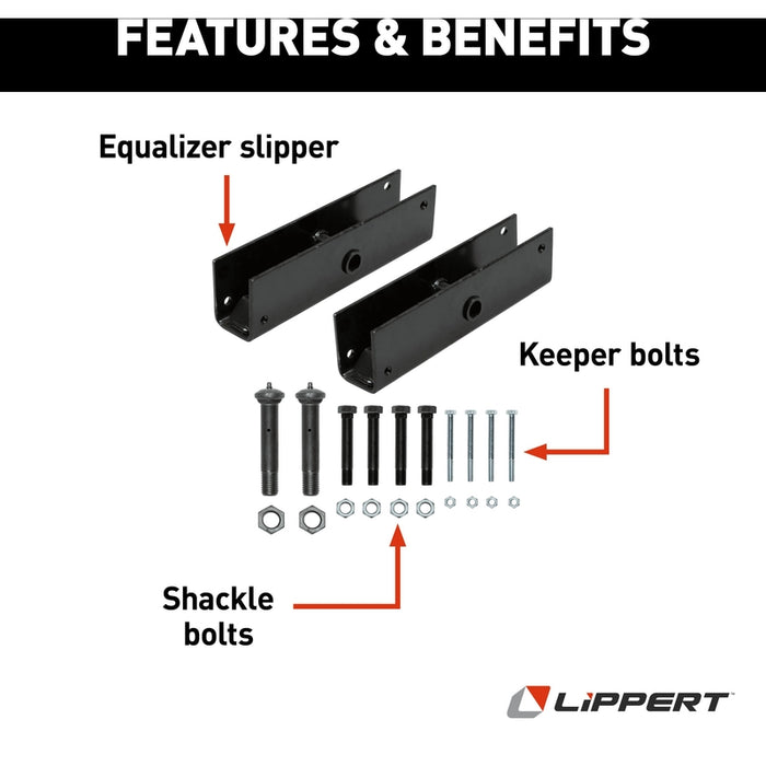 CURT Trailer Axle Attaching Parts (AP) Suspension Kit for 7,000-lb. Slipper Tandem Axles - 36" Model 165268