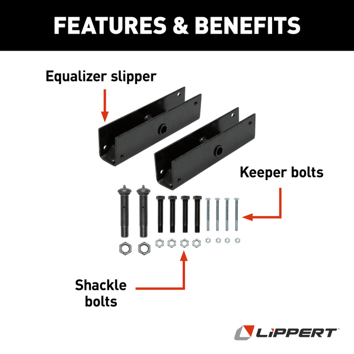 CURT Trailer Axle Attaching Parts (AP) Suspension Kit for 7,000-lb. Slipper Tandem Axles - 36" Model 165268