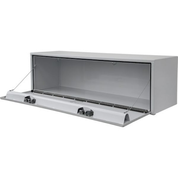 Buyers Products 18x18x60 Inch White Steel Underbody Truck Box with 2 Paddle Latches 1702215