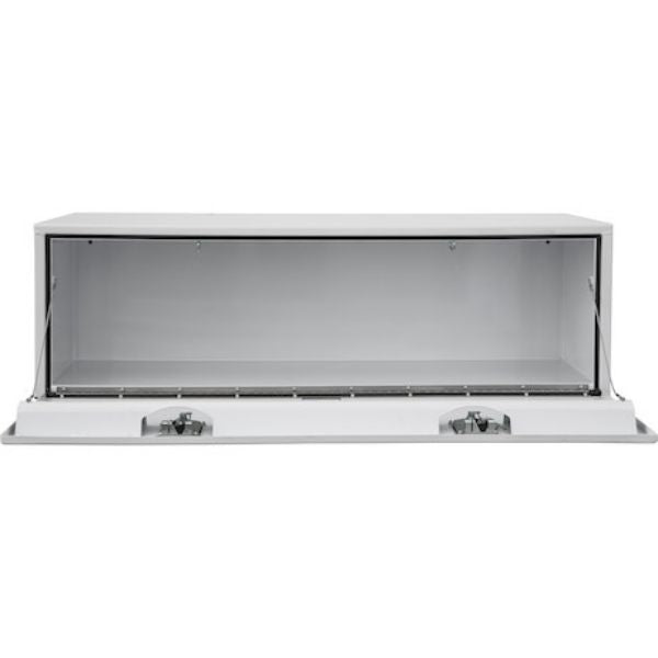 Buyers Products 18x18x60 Inch White Steel Underbody Truck Box with 2 Paddle Latches 1702215