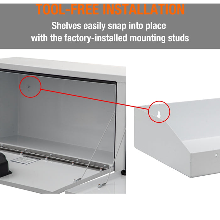 Buyers Products 16x13x96 Inch White Steel Top Mount Truck Box Model 1702860