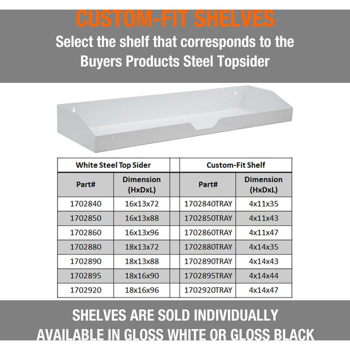 Buyers Products 18x16x90 White Steel Top Mount Truck Box Model 1702895