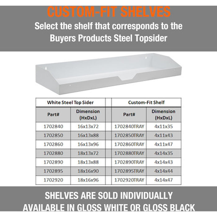Buyers Products Cabinet Tray For 88 Inch White Steel Topsider Truck Box Model 1702890TRAY