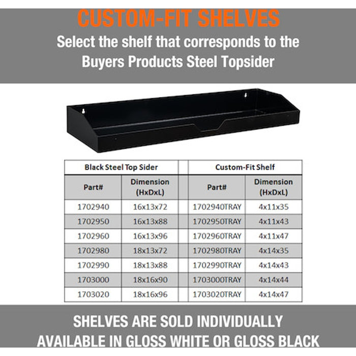 Buyers Products Cabinet Tray For 72 Inch Black Steel Topsider Truck Box Model 1702980TRAY