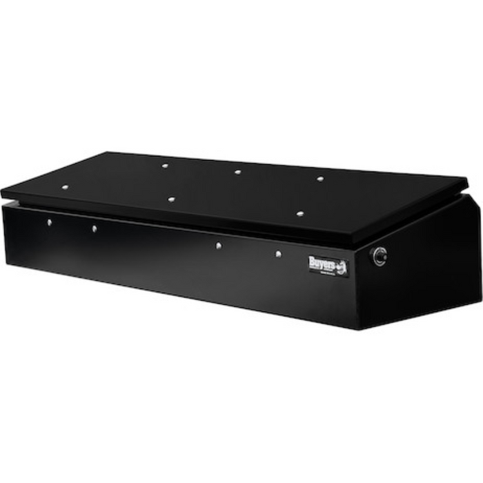 Buyers Products 14x20x72 Heavy-Duty Flatbed Contractor Truck Tool Box Series with Flip-Up Door Gloss Black Steel Model 1703945
