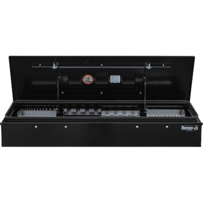 Buyers Products 14x20x72 Heavy-Duty Flatbed Contractor Truck Tool Box Series with Flip-Up Door Gloss Black Steel Model 1703945
