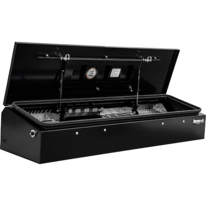 Buyers Products 14x20x72 Heavy-Duty Flatbed Contractor Truck Tool Box Series with Flip-Up Door Gloss Black Steel Model 1703945