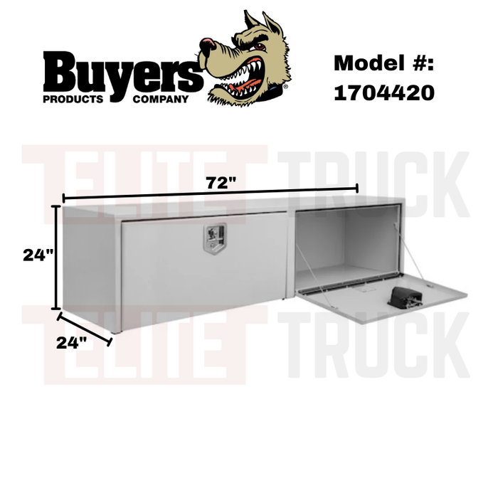 Buyers Products 24x24x72 Inch White Steel Underbody Truck Box Model 1704420