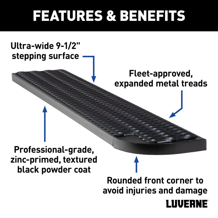 Luverne Grip Step XL 9-1/2" x 54" Steel Passenger Running Board Select Ram ProMaster Model 495154-401802