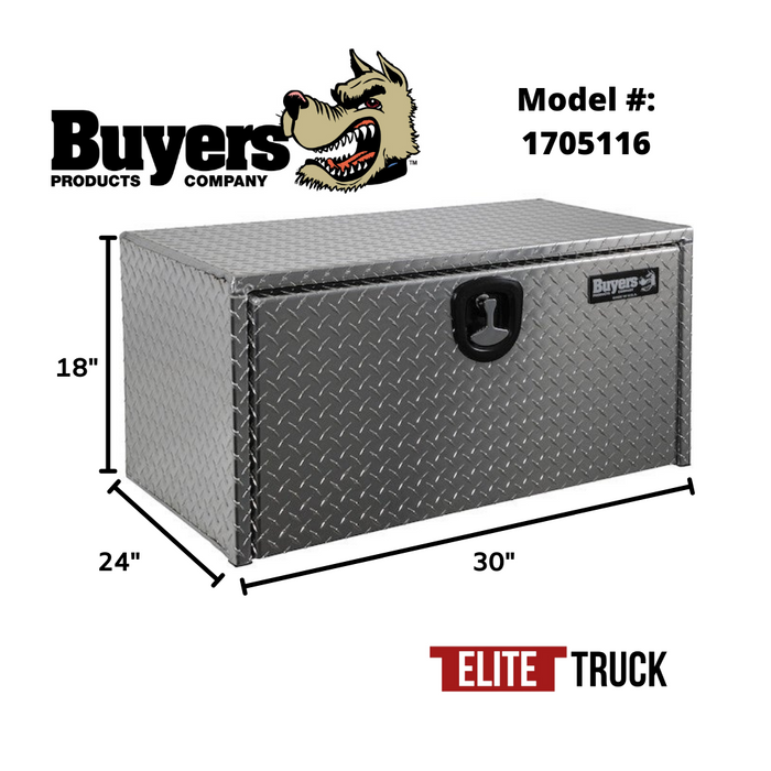 Buyers Products 18x24x30 Inch Diamond Tread Aluminum Underbody Truck Box 1705116