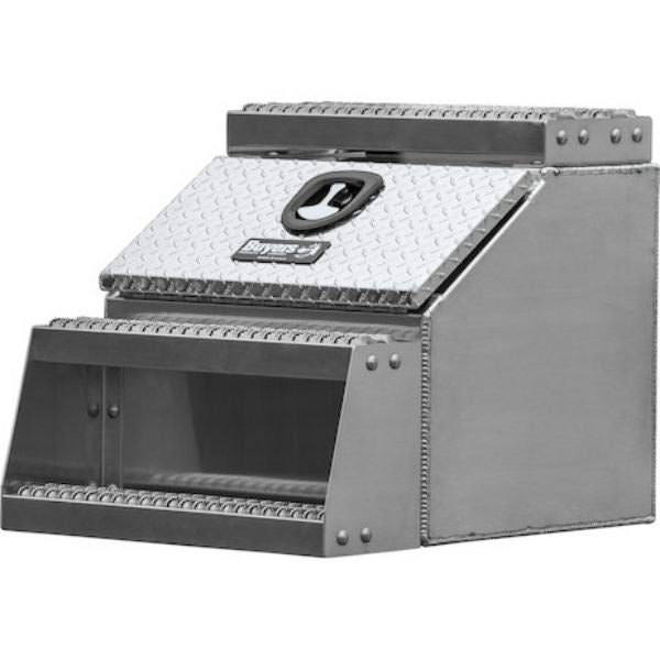 Buyers Products 24x28x24 Inch Heavy Duty Diamond Tread Aluminum Step Box 1705182