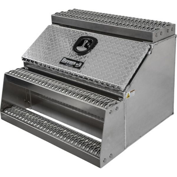 Buyers Products 24x28x30 Inch Heavy Duty Diamond Tread Aluminum Step Box 1705183