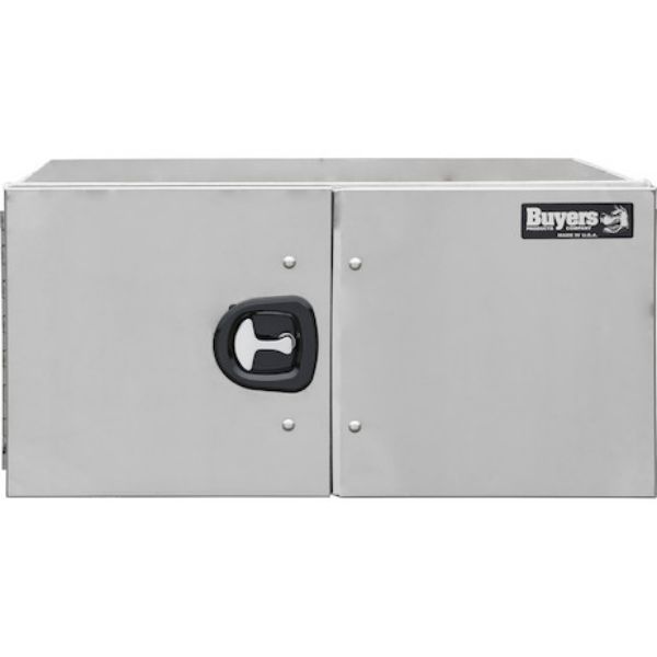 Buyers Products 24x24x60 Inch Pro Series Smooth Aluminum Underbody Truck Box - Double Barn Door, 3-point Compression Latch 1705585