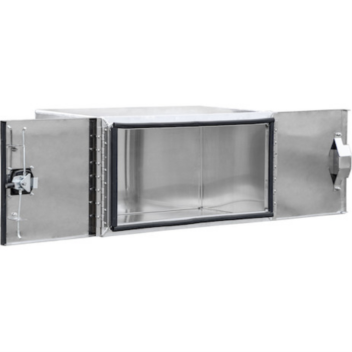 Buyers Products 18x18x60 Inch Pro Series Smooth Aluminum Barn Door Underbody Truck Tool Series with Stainless Steel Doors - Double Barn Door, 3-point Compression Latch Model 1705520
