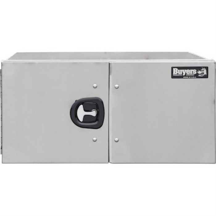 Buyers Products 18x18x60 Inch Pro Series Smooth Aluminum Barn Door Underbody Truck Tool Series with Stainless Steel Doors - Double Barn Door, 3-point Compression Latch Model 1705520