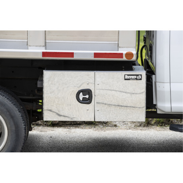 Buyers Products 18x18x60 Inch Pro Series Smooth Aluminum Barn Door Underbody Truck Tool Series with Stainless Steel Doors - Double Barn Door, 3-point Compression Latch Model 1705520