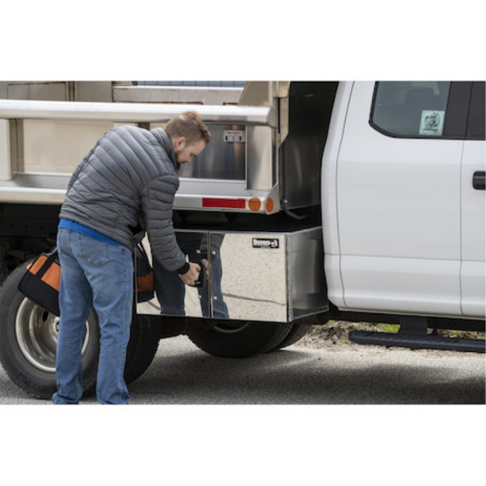 Buyers Products 18x18x60 Inch Pro Series Smooth Aluminum Barn Door Underbody Truck Tool Series with Stainless Steel Doors - Double Barn Door, 3-point Compression Latch Model 1705520