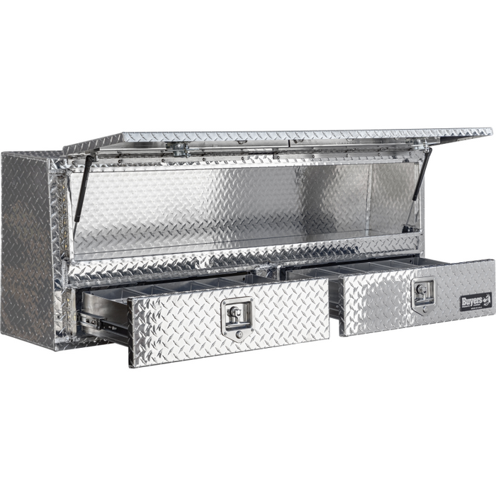 Buyers Products Pickup Contractor Top Mount Truck Box With Drawers 60" Bright Aluminum 1705631