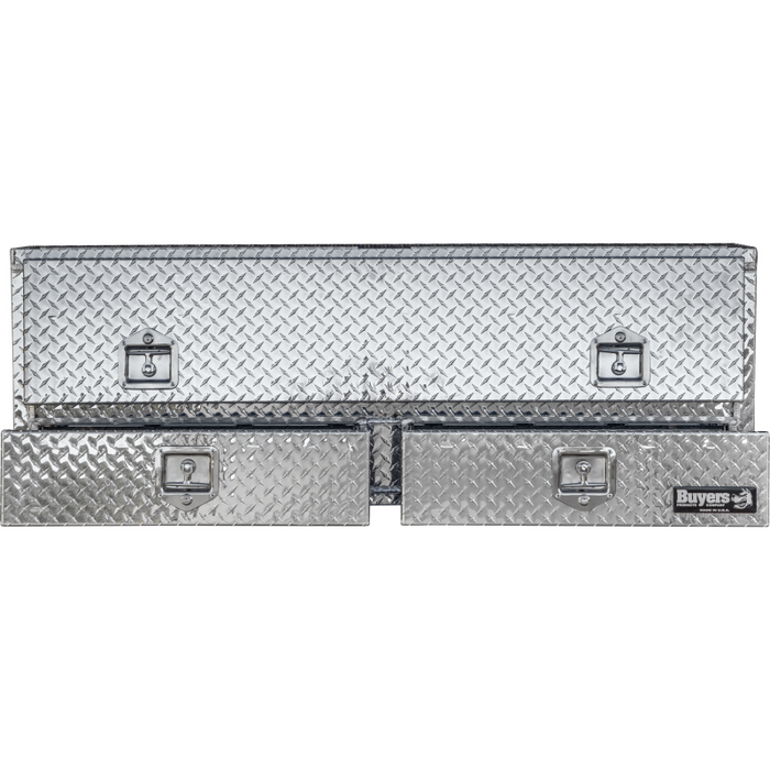 Buyers Products Pickup Contractor Top Mount Truck Box With Drawers 60" Bright Aluminum 1705631