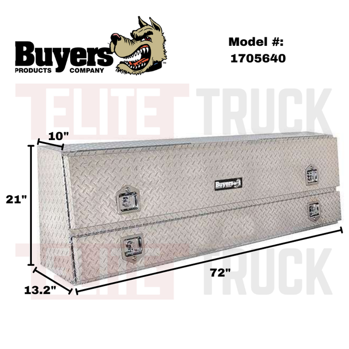 Buyers Products Pickup Contractor Top Mount Truck Box With Drop Down Doors 72" Aluminum Model 1705640