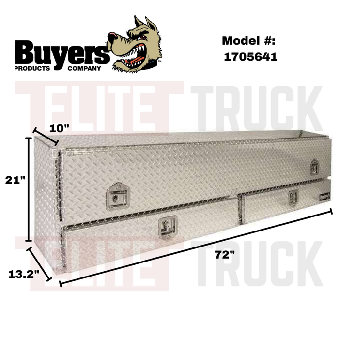 Buyers Products Pickup Contractor Top Mount Truck Box With Drawers 72" Aluminum Model 1705641