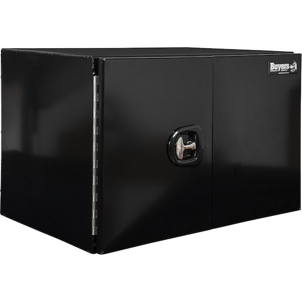 Buyers Products 24x24x30 Inch Black Smooth Aluminum Underbody Truck Tool Box - Double Barn Door, 3-Point Compression Latch 1705833