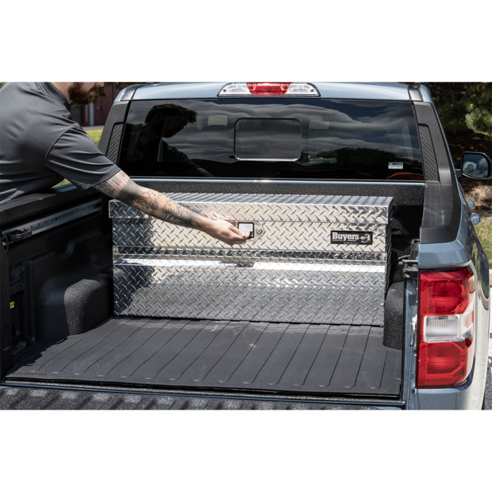 Buyers Products Diamond Tread Aluminum Chest Tool Box for Mid-Size Trucks Model 1712130