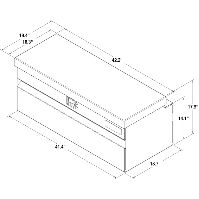Buyers Products Diamond Tread Aluminum Chest Tool Box for Mid-Size Trucks Model 1712130