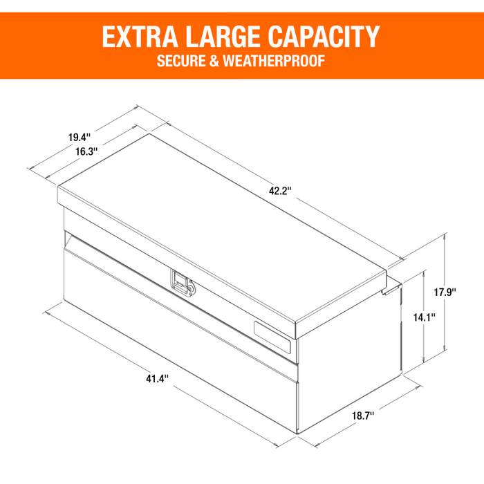 Buyers Products Diamond Tread Aluminum Chest Tool Box for Mid-Size Trucks Model 1712130