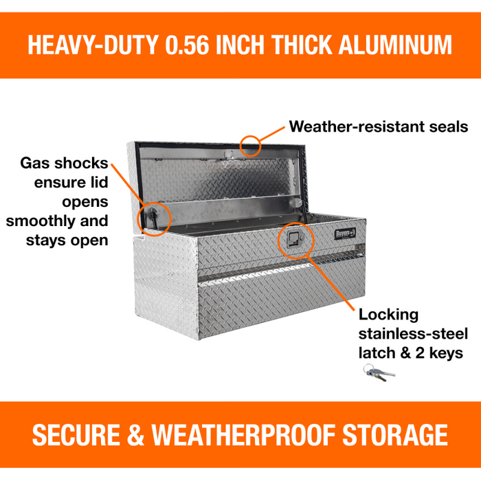 Buyers Products Diamond Tread Aluminum Chest Tool Box for Mid-Size Trucks Model 1712130