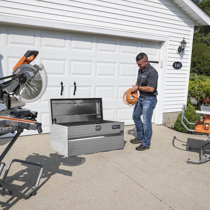 Buyers Products Diamond Tread Aluminum Chest Tool Box for Mid-Size Trucks Model 1712130