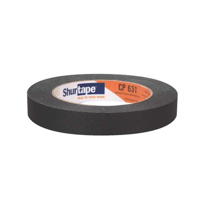 Shurtape Technologies LLC Shurtape Cp 631 General Purpose Grade, Med-High Adhesion Masking Tape Black 23/32 In X 60 yds QTY of 48 Model 171918