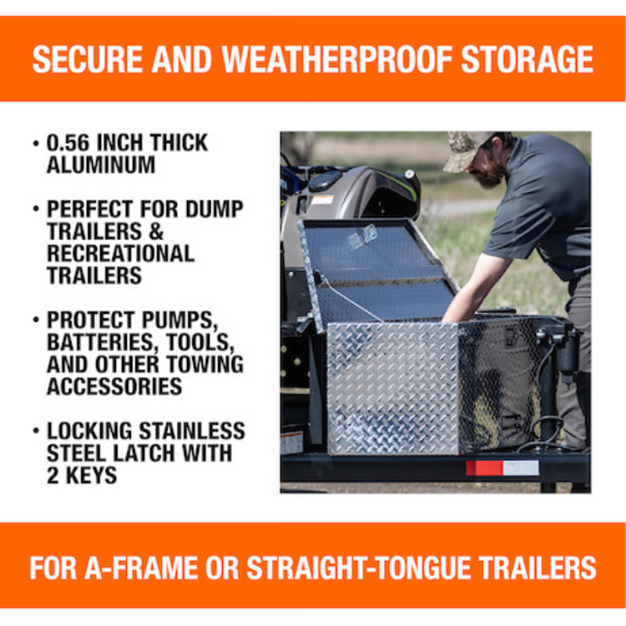 Buyers Products 35 Inch Wide Gloss Black Diamond Tread Aluminum Trailer Tongue Truck Box Model 1721383