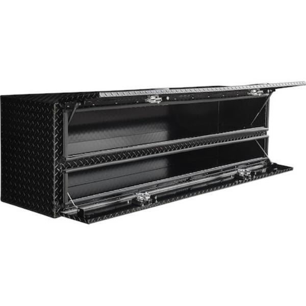 Buyers Products 72 Inch Gloss Black Diamond Tread Aluminum Contractor Top Mount Truck Box 1721578