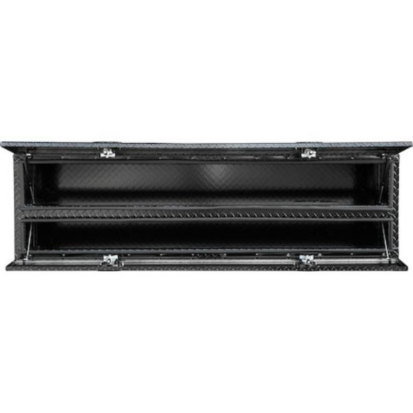 Buyers Products 72 Inch Gloss Black Diamond Tread Aluminum Contractor Top Mount Truck Box 1721578