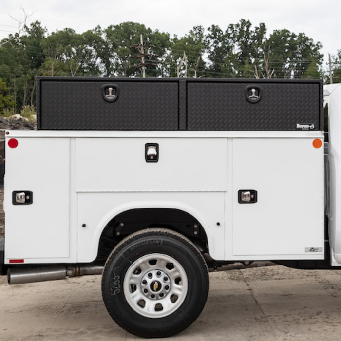 Buyers Products 18x16x90 Textured Matte Black Diamond Tread Aluminum Topsider Truck Box Model 1722565