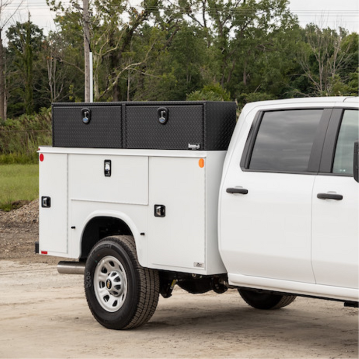 Buyers Products 18x16x90 Textured Matte Black Diamond Tread Aluminum Topsider Truck Box Model 1722565