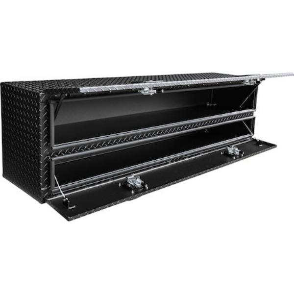 Buyers Products 72 Inch Matte Black Diamond Tread Aluminum Contractor Top Mount Truck Box 1722578