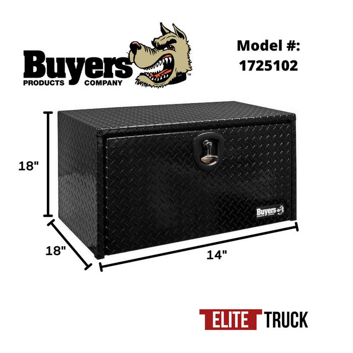 Buyers Products 18x18x14 Inch Black Diamond Tread Aluminum Underbody Truck Box 1725102