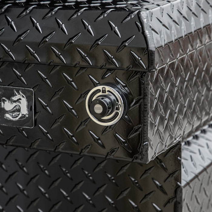 Buyers Products 18x20x71 Inch Gloss Black Diamond Tread Aluminum Crossover Truck Tool Box Model 1729435