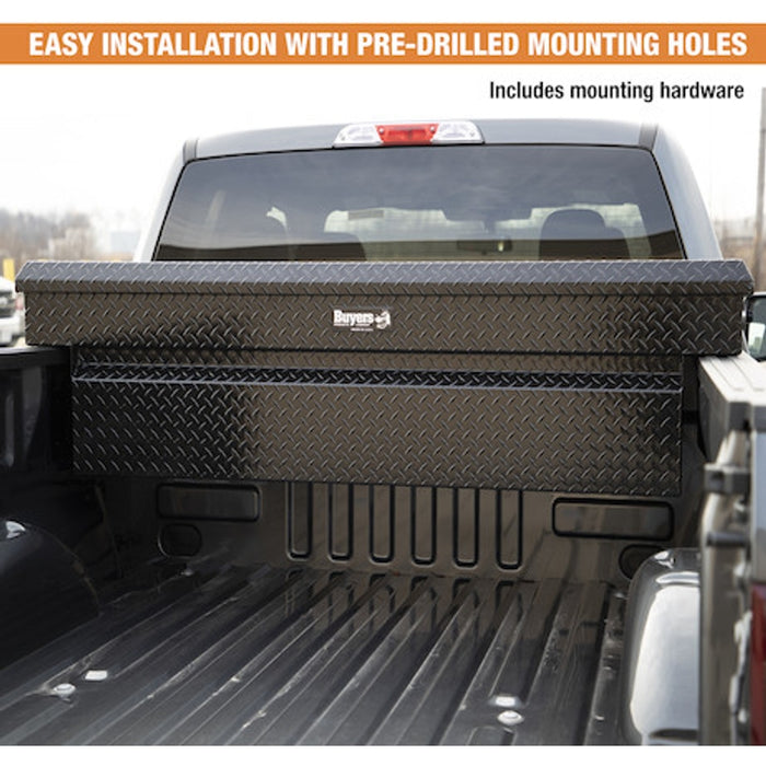 Buyers Products 18x20x71 Inch Gloss Black Diamond Tread Aluminum Crossover Truck Tool Box Model 1729435