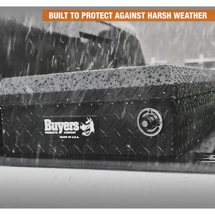 Buyers Products 18x20x71 Inch Gloss Black Diamond Tread Aluminum Crossover Truck Tool Box Model 1729435