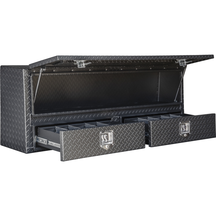 Buyers Products Pickup Contractor Top Mount Truck Box With Drawers 72" Matte Black Aluminum 1735641