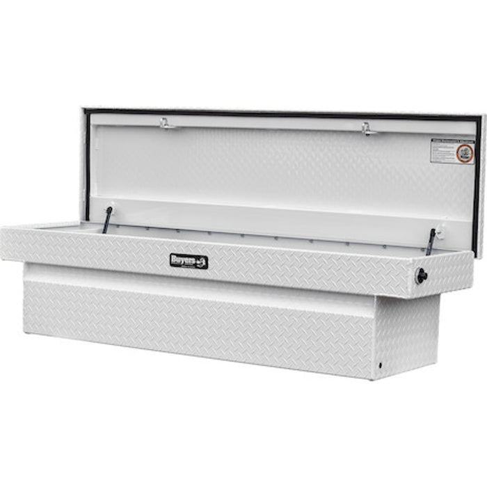 Buyers Products 18x20x71 Inch Gloss White Diamond Tread Aluminum Crossover Truck Tool Box Model 1749435