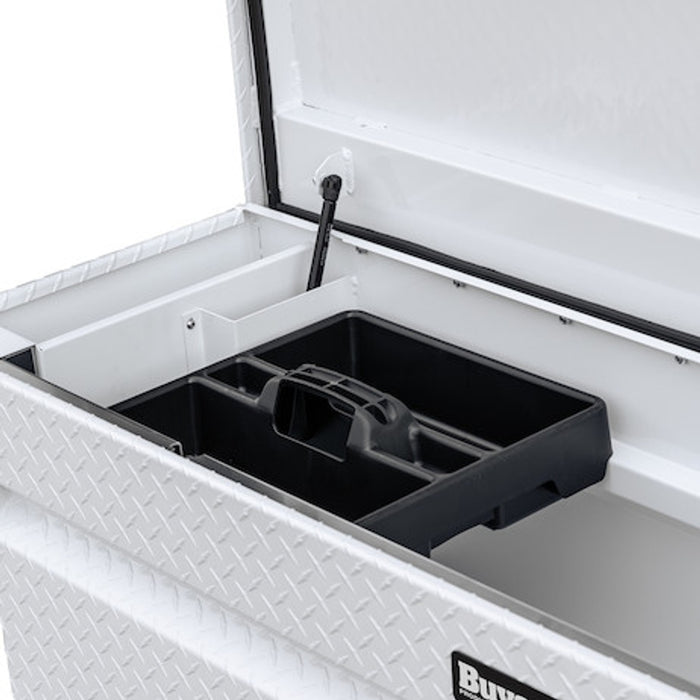 Buyers Products 18x20x71 Inch Gloss White Diamond Tread Aluminum Crossover Truck Tool Box Model 1749435