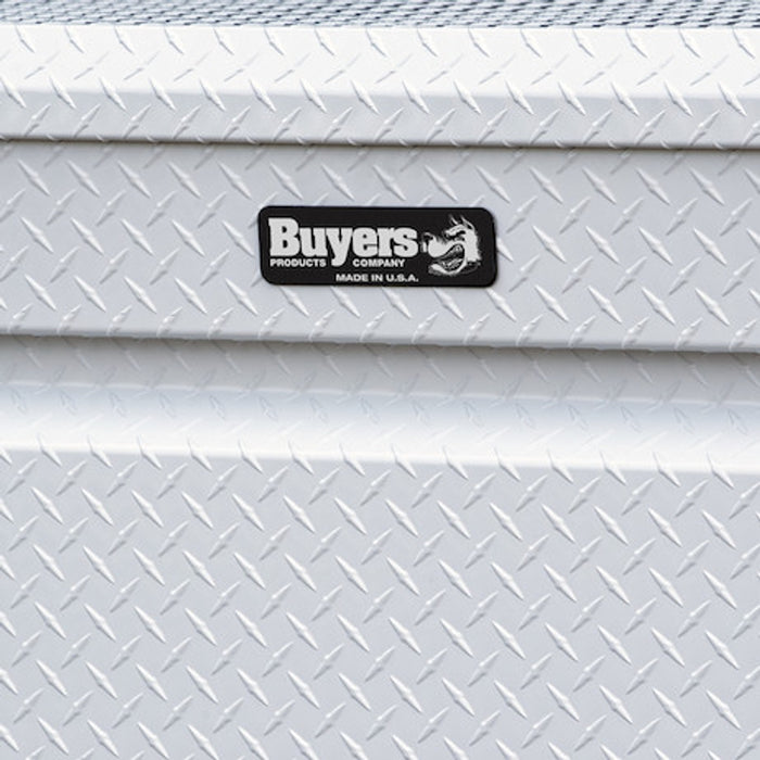 Buyers Products 18x20x71 Inch Gloss White Diamond Tread Aluminum Crossover Truck Tool Box Model 1749435