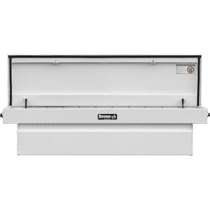 Buyers Products 18x20x71 Inch Gloss White Diamond Tread Aluminum Crossover Truck Tool Box Model 1749435